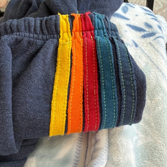 Aviator Nation Navy Sweatpants with Colorful Stripes - Picture 6 of 6